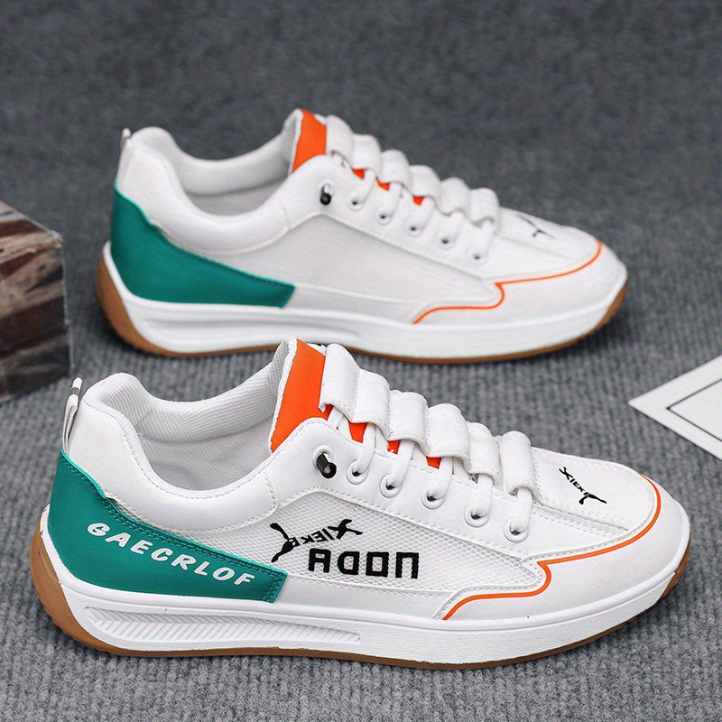 Men's Lace-Up Sneakers Letter & Graphic Pattern Skate Shoes