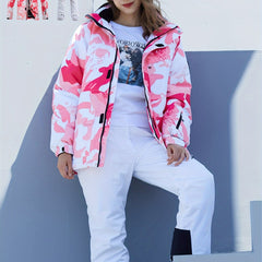 Women's Camouflage Waterproof Jacket with Detachable Hood