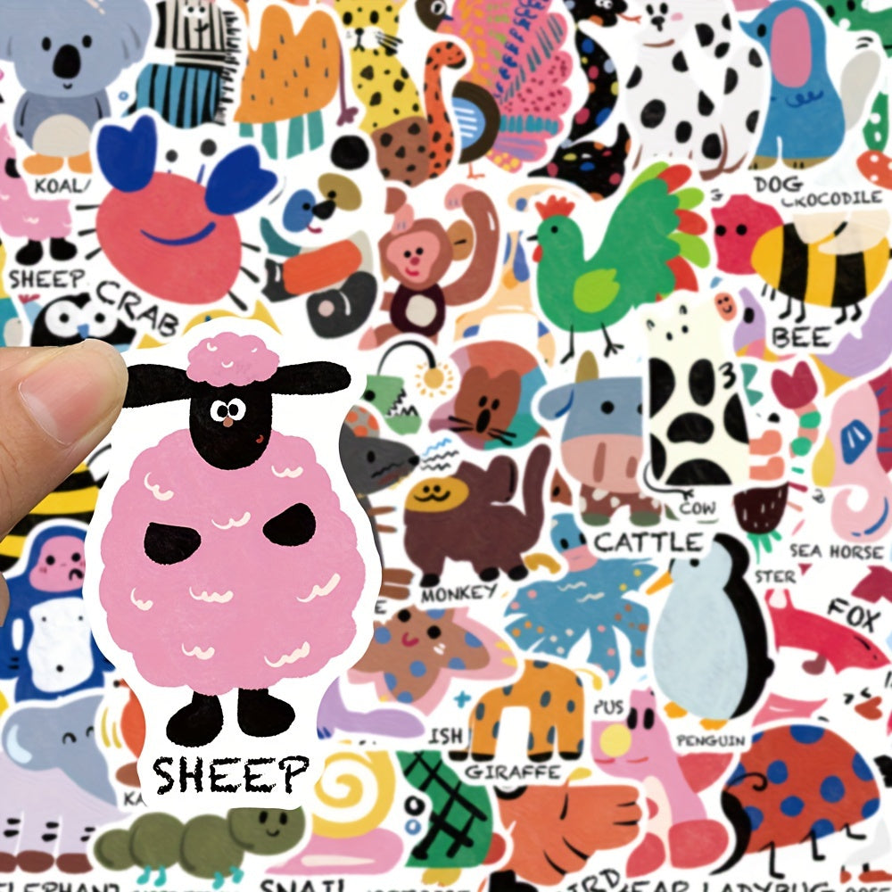 50pcs Cartoon Animal Puzzle Stickers Laptop Phone Water Cup Guitar Skat