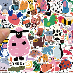 50pcs Cartoon Animal Puzzle Stickers Laptop Phone Water Cup Guitar Skat