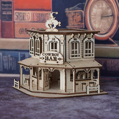 Cowboy Bar Wooden Jigsaw Puzzle 3D Wood Assembly Building