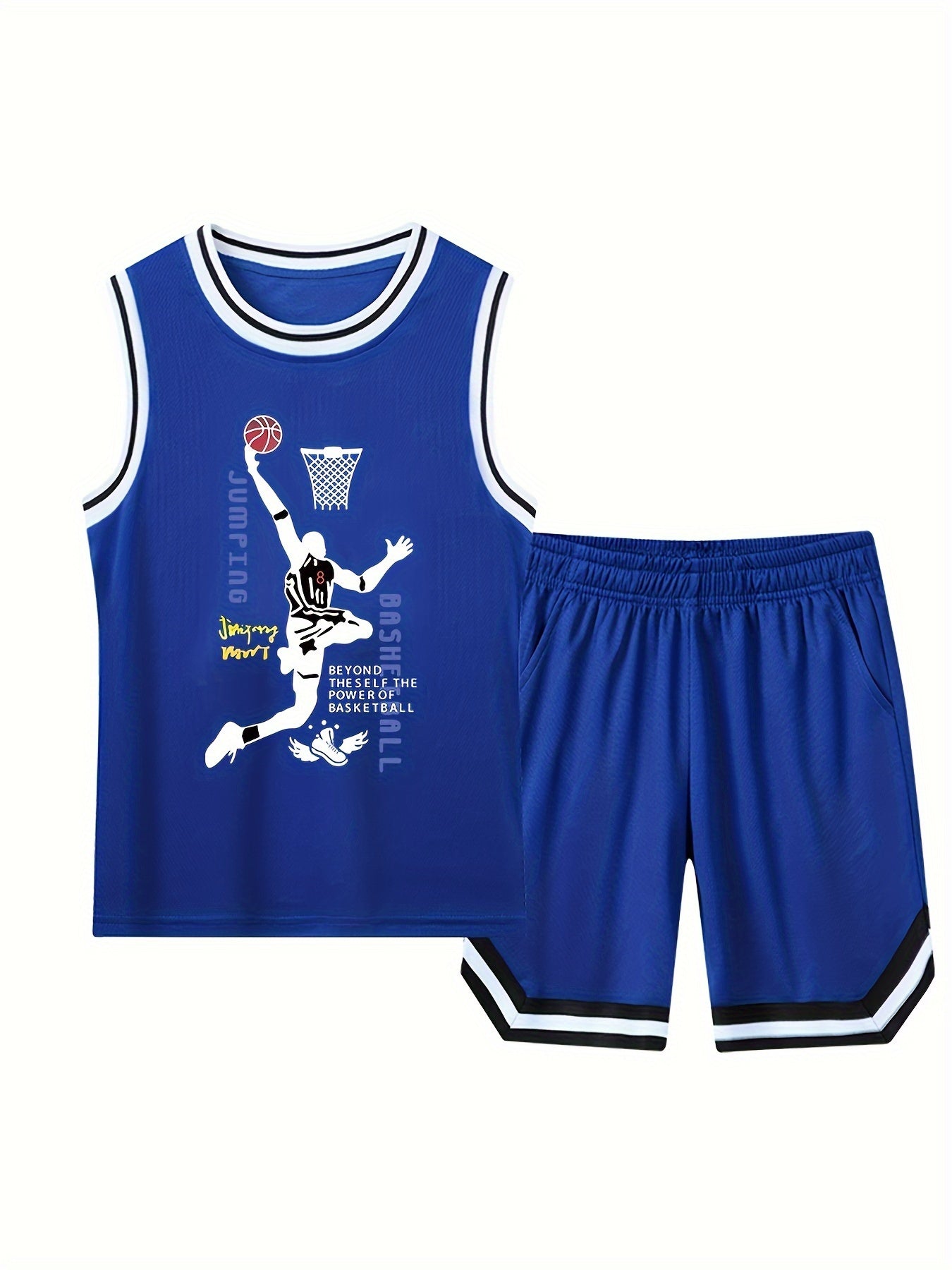 Youth Basketball Tank Top & Shorts Set for Summer Training