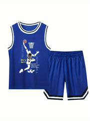 Youth Basketball Tank Top & Shorts Set for Summer Training