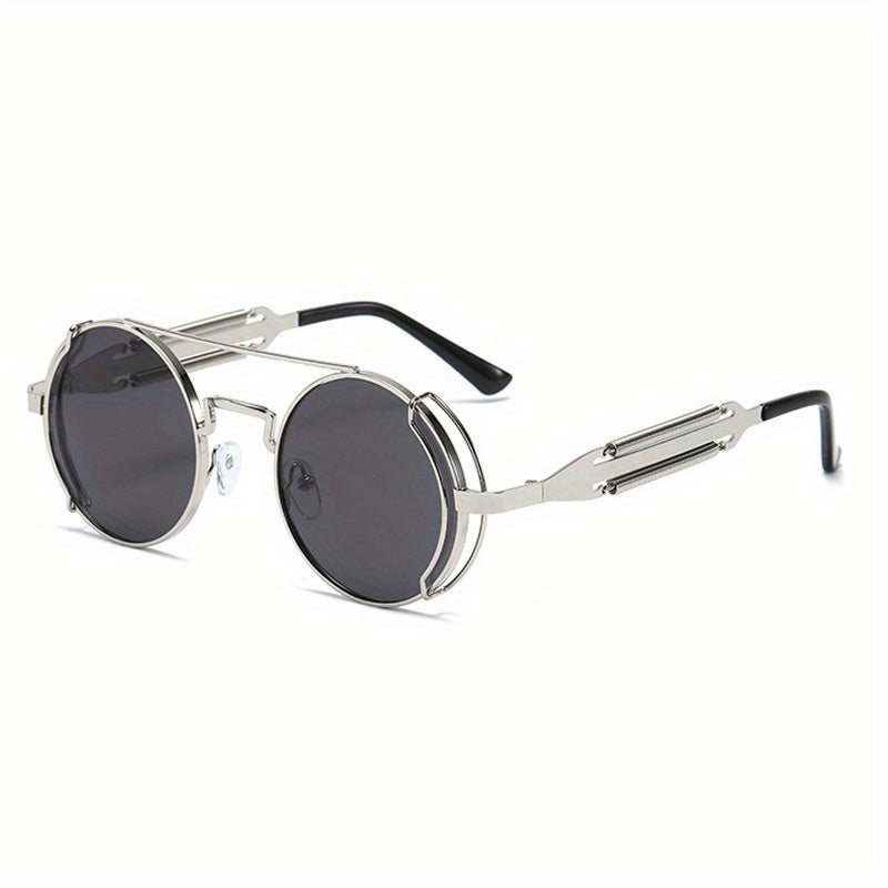 Retro Round Frame Steampunk Sunglasses UV Protection
