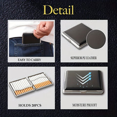 Leather Metal Cigarette Case 20 Box 2 Boxes