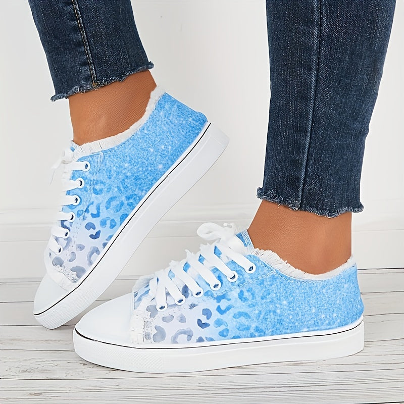 Women's Lightweight Flat Skate Shoes Lace Up Casual Sports Shoes