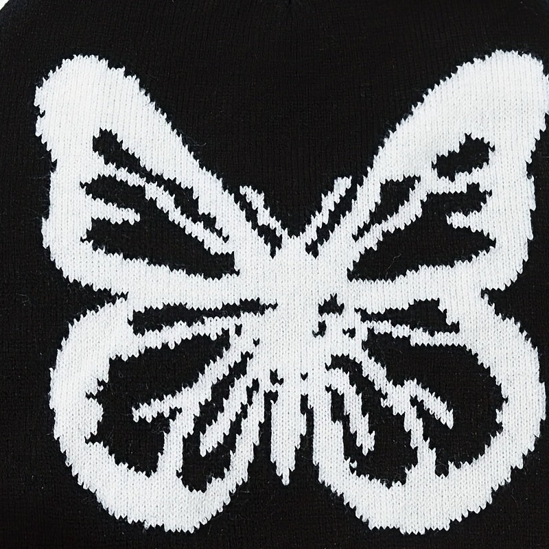 Men's Jacquard Butterfly Beanie Knitted Hat