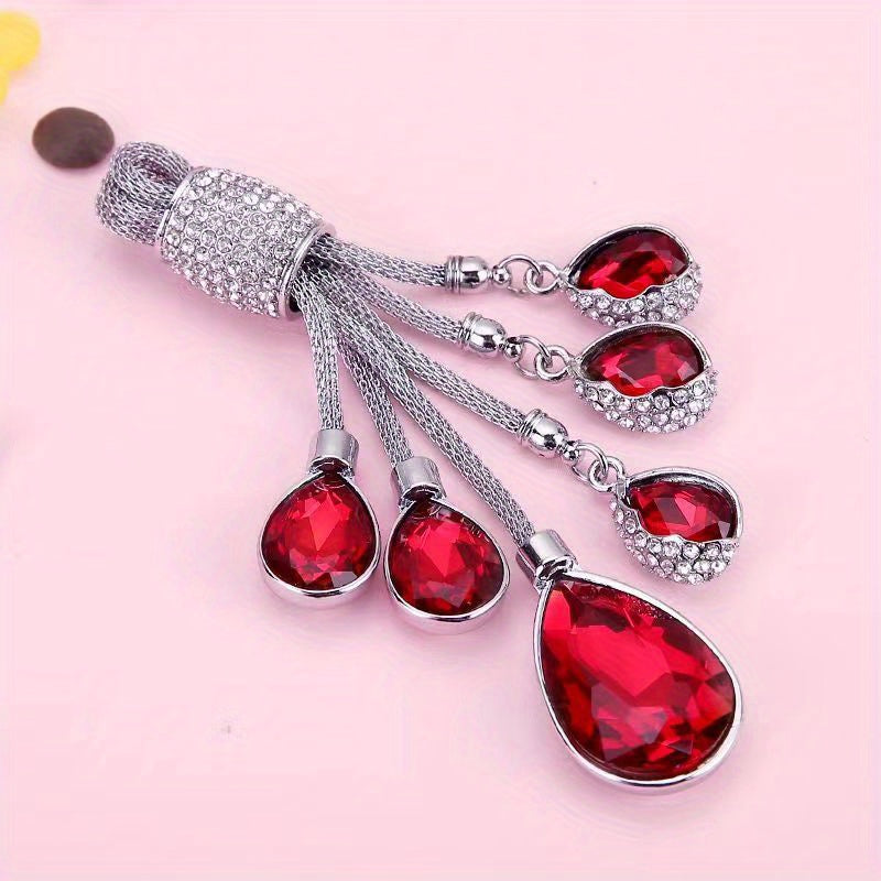 Ruby Crystal Buckle Key Chain Rhinestone Jewelry Boutique