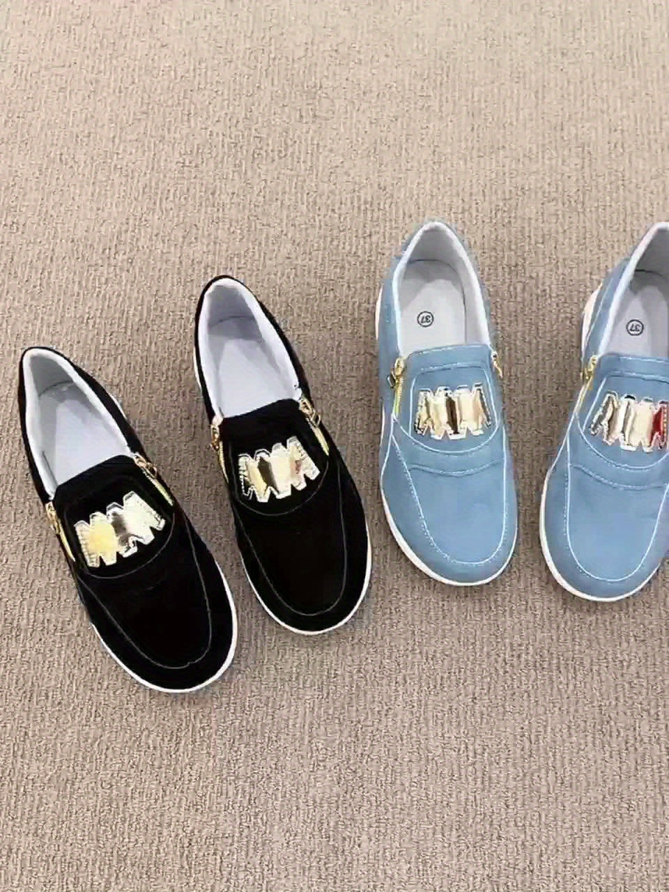 Women's Comfortable Slip On Walking Shoes Thick Sole Casual Sneakers
