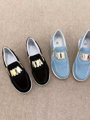 Women's Comfortable Slip On Walking Shoes Thick Sole Casual Sneakers