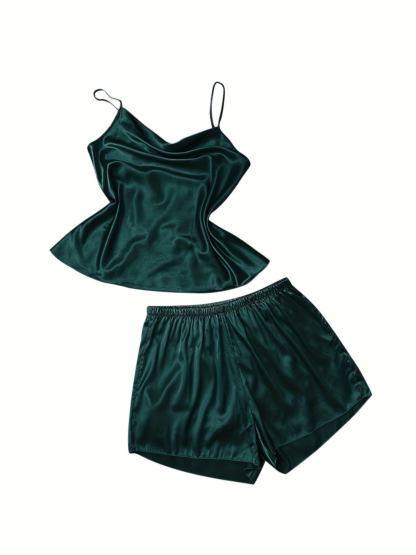 6 Pack Plus Size Satin Cami Top & Shorts Pajama Set