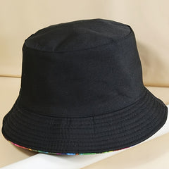 Vintage Print Windproof Sunshade Fisherman Hat For Couple