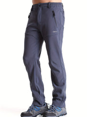 Men's Stretch Thermal Pants with Zipper Pocket for Winter Outdoor Activities