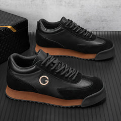 Men's Vintage Colour Block Sneakers Non Slip Lace Up Casual Shoes