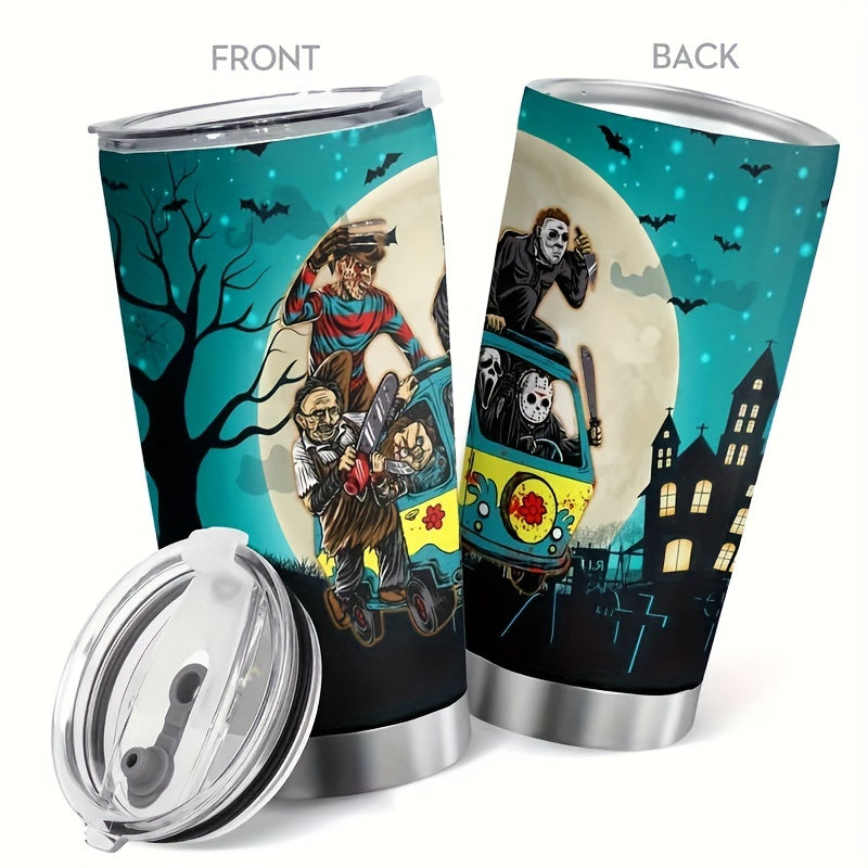 590ml Halloween Printed Stainless Steel Water Cup Double layer Leakproof Bottle