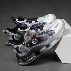 Boys Low Top Sneakers with Rotating Button Breathable Non-slip Shoes