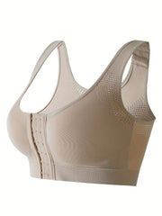 Wireless Sports Bra Front Buckle Comfy Push Up Anti Sagging Tank Bra