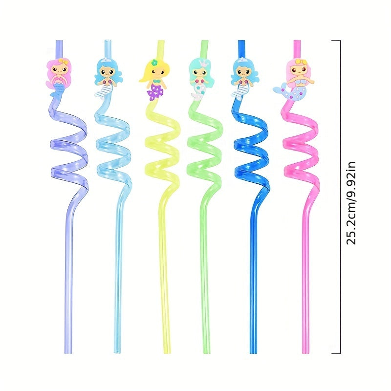 8 Magical Mermaid Drinking Straws for Kids' Parties
