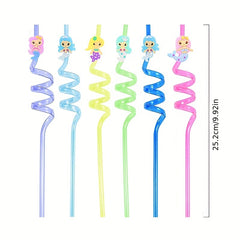 8 Magical Mermaid Drinking Straws for Kids' Parties