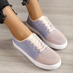Women's Ombre Knit Skate Shoes Flat Sneakers
