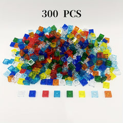 300pcs Colorful Transparent Building Blocks - Durable ABS Material