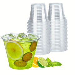 50pcs 9 Oz Clear Plastic Cups for Desserts Parfaits Ice Cream Cupcakes
