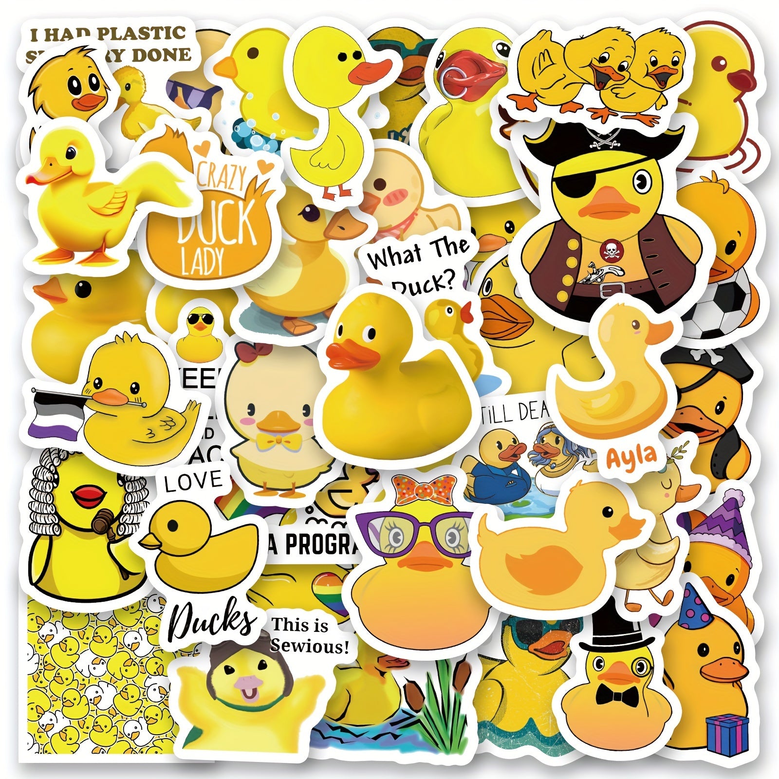 Yellow Duck Stickers for Skateboard Laptop Luggage Car Bike