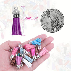 10 Leather Keychain Tassels Bulk for Crafts & Jewelry Making
