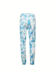Mens Allover Print Dress Pants Slim Fit Business Banquet Dinner