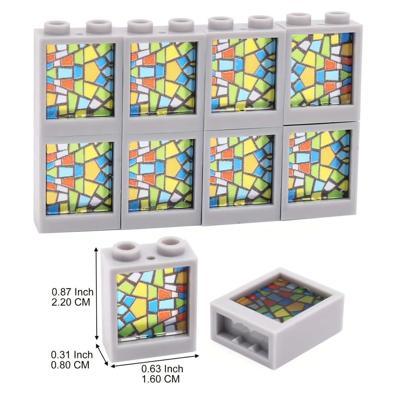 10pcs Window Frame Building Blocks 1x2x2 with Glass Panels