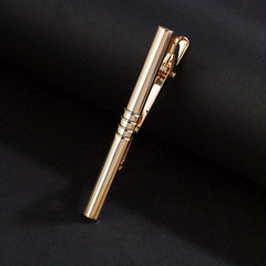 Men's Curved 4 Cut Line Tie Clip Golden