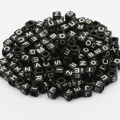 100pcs Mixed Letter Acrylic Beads Alphabet Cube Shape Spacer Jewelry Making