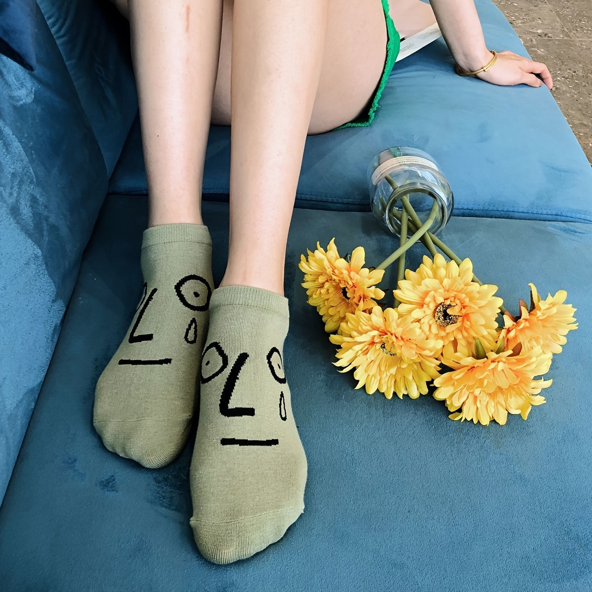 10 Pairs Expression Print Short Socks & Funny Comfy Low Cut Ankle Socks