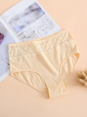 5 Pack Plus Size Lace Midi Stretch Comfort Briefs Set