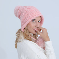 Women's Thermal Knit Cap Winter Beanie with Ear Protection
