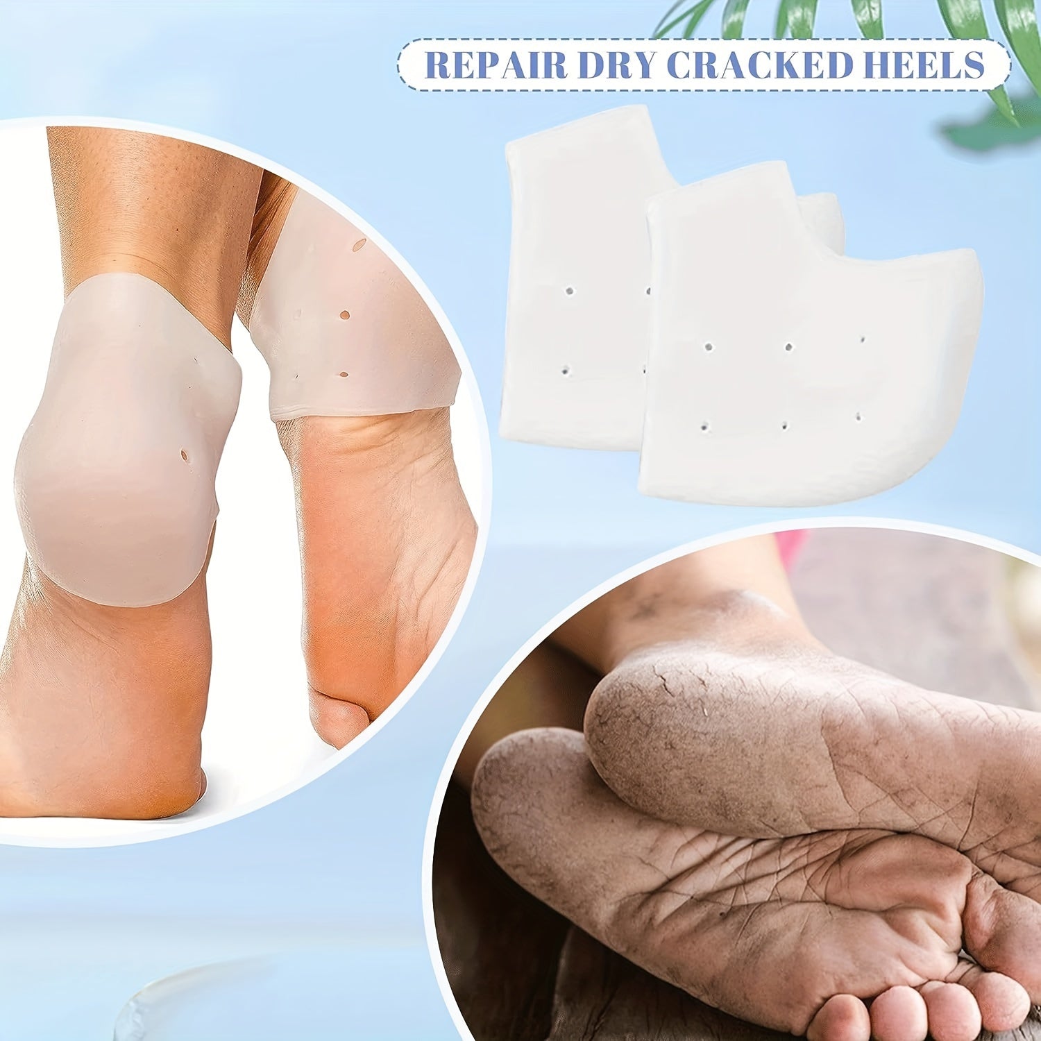4pcs Silicone Heel Protectors for Plantar Fasciitis Foot Protection