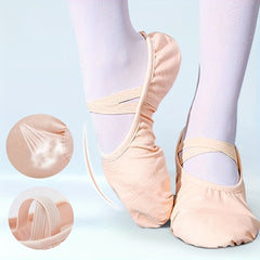 Kids Solid Dance Shoes Soft Sole Training Ballet Shoes