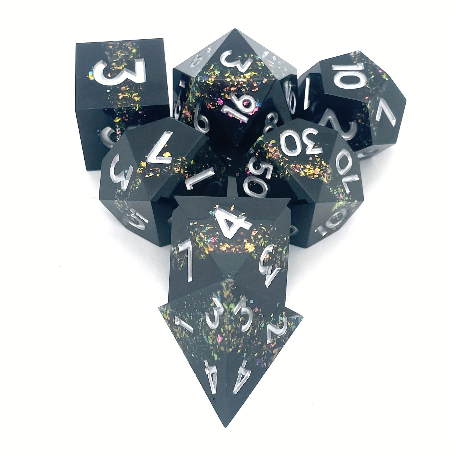 7pcs Digital Colorful Dice Game Accessories