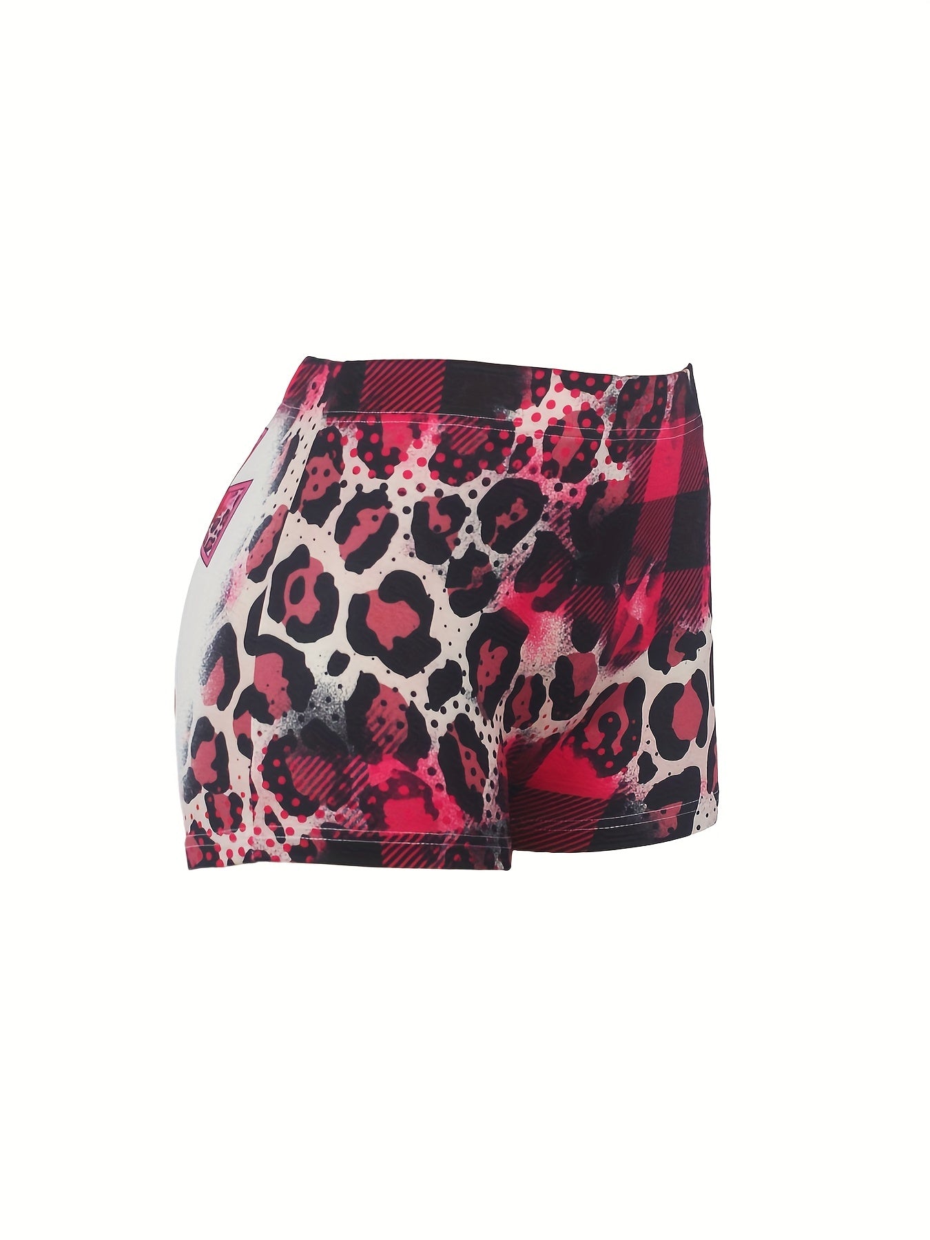 Leopard Print Skinny Shorts for Women