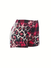 Leopard Print Skinny Shorts for Women