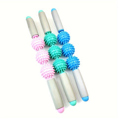 3 5 Wheels Yoga Fascia Stick Fitness Massage Roller for Muscle Relaxation