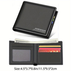Men's Casual Leather Wallet with ID Card Holder