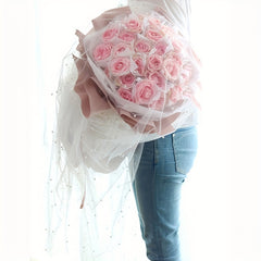 Pearl Yarn Flower Packaging Fairy Yarn With Pearl Bouquet Flower Wrapping