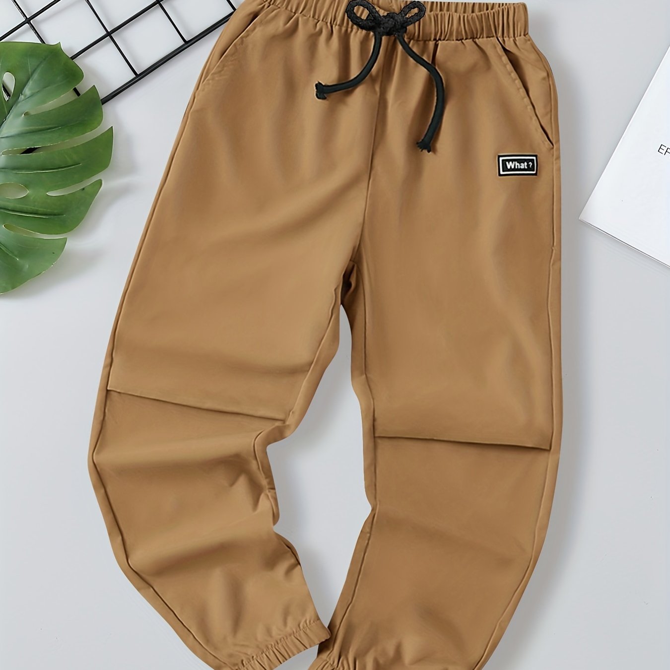Boys Casual Letter Print Elastic Waist Pants