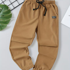 Boys Casual Letter Print Elastic Waist Pants