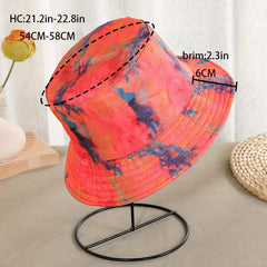Unisex Foldable Sunshade Bucket Hat - Colorful Printed Double Sided Sun Hat