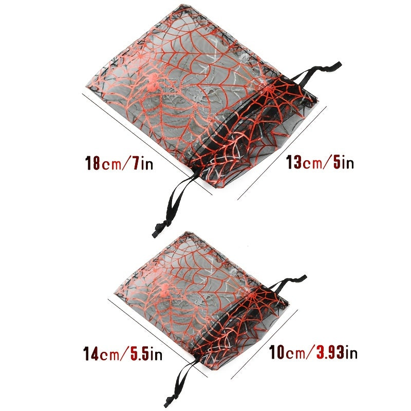 10pcs Halloween Organza Gift Bags Random Mix Pouch