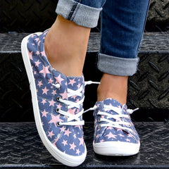 Star Pattern Flat Shoes Women's Shallow Mouth Casual Shoes