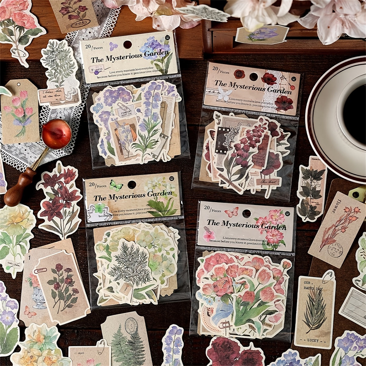 20pcs Special Paper Bouquet Love Series Sticker Pack - Non adhesive
