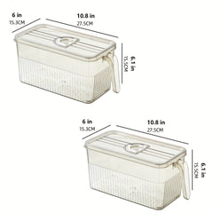 Set of 2 Large Food Storage Containers with Lid and Handle